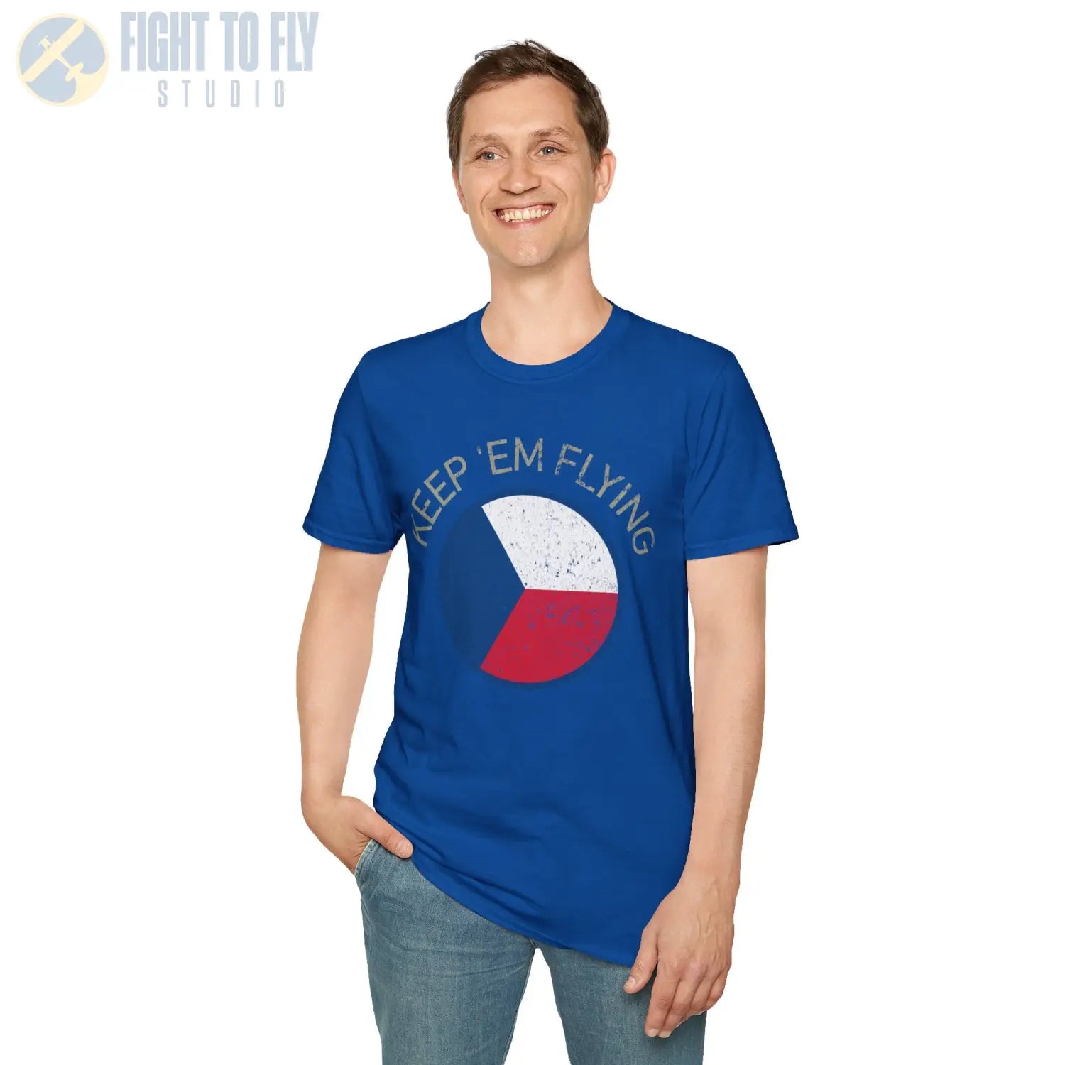 Czechoslovak Air Force Roundel “Keep ’Em Flying” T Shirt Pilot gifts WWII warbird t shirt