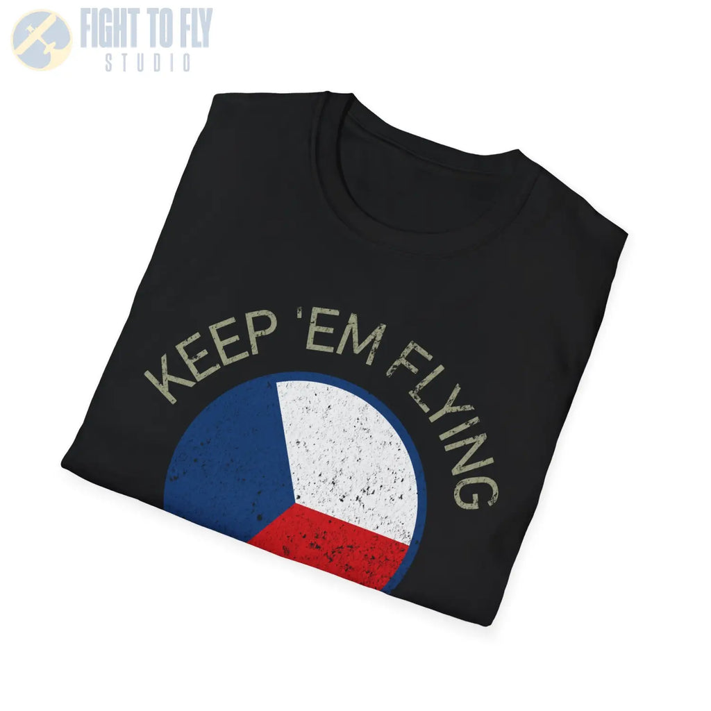 Czechoslovak Air Force Roundel “Keep ’Em Flying” T Shirt Pilot gifts WWII warbird t shirt