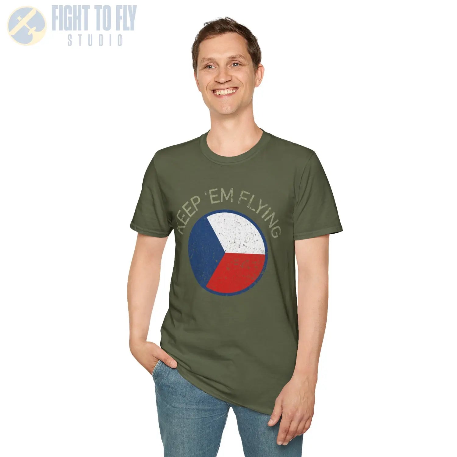 Czechoslovak Air Force Roundel “Keep ’Em Flying” T Shirt Pilot gifts WWII warbird t shirt