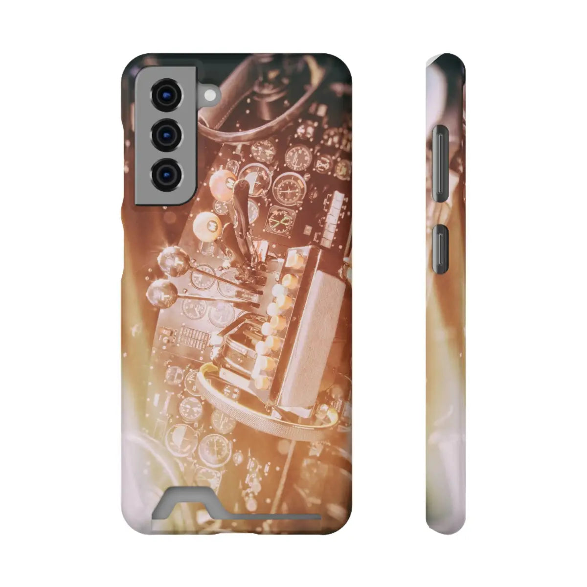 DC-3 Cockpit Phone Case with Card Holder - Retro Aviation Design - Gifts for pilots - apparel