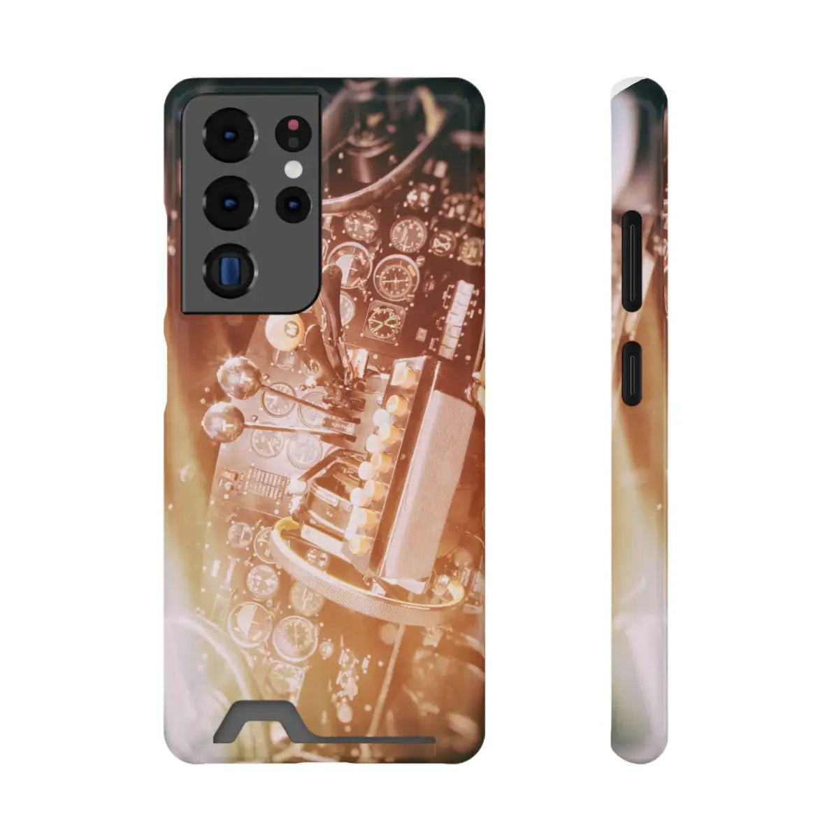 DC-3 Cockpit Phone Case with Card Holder - Retro Aviation Design - Gifts for pilots - apparel