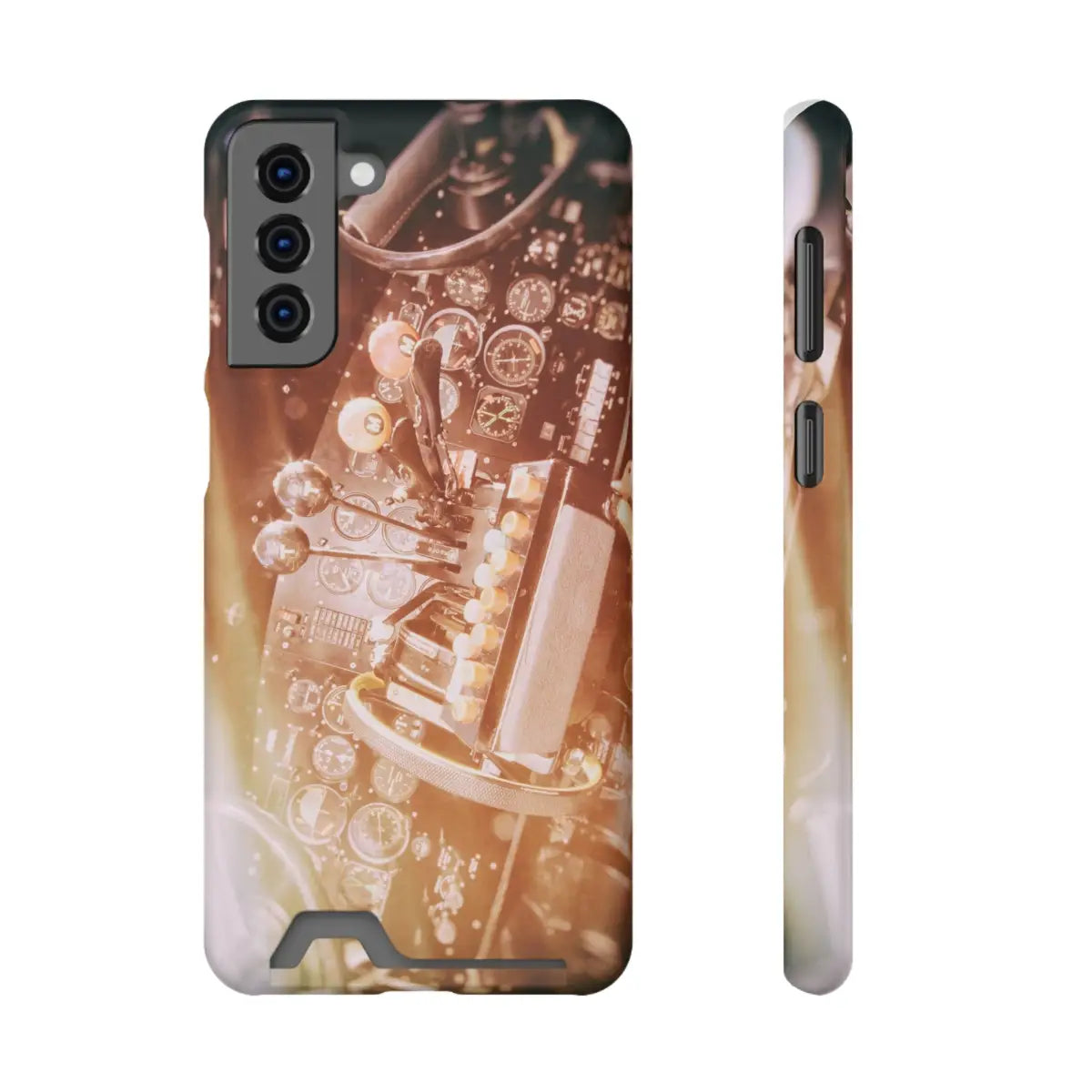 DC-3 Cockpit Phone Case with Card Holder - Retro Aviation Design - Gifts for pilots - apparel