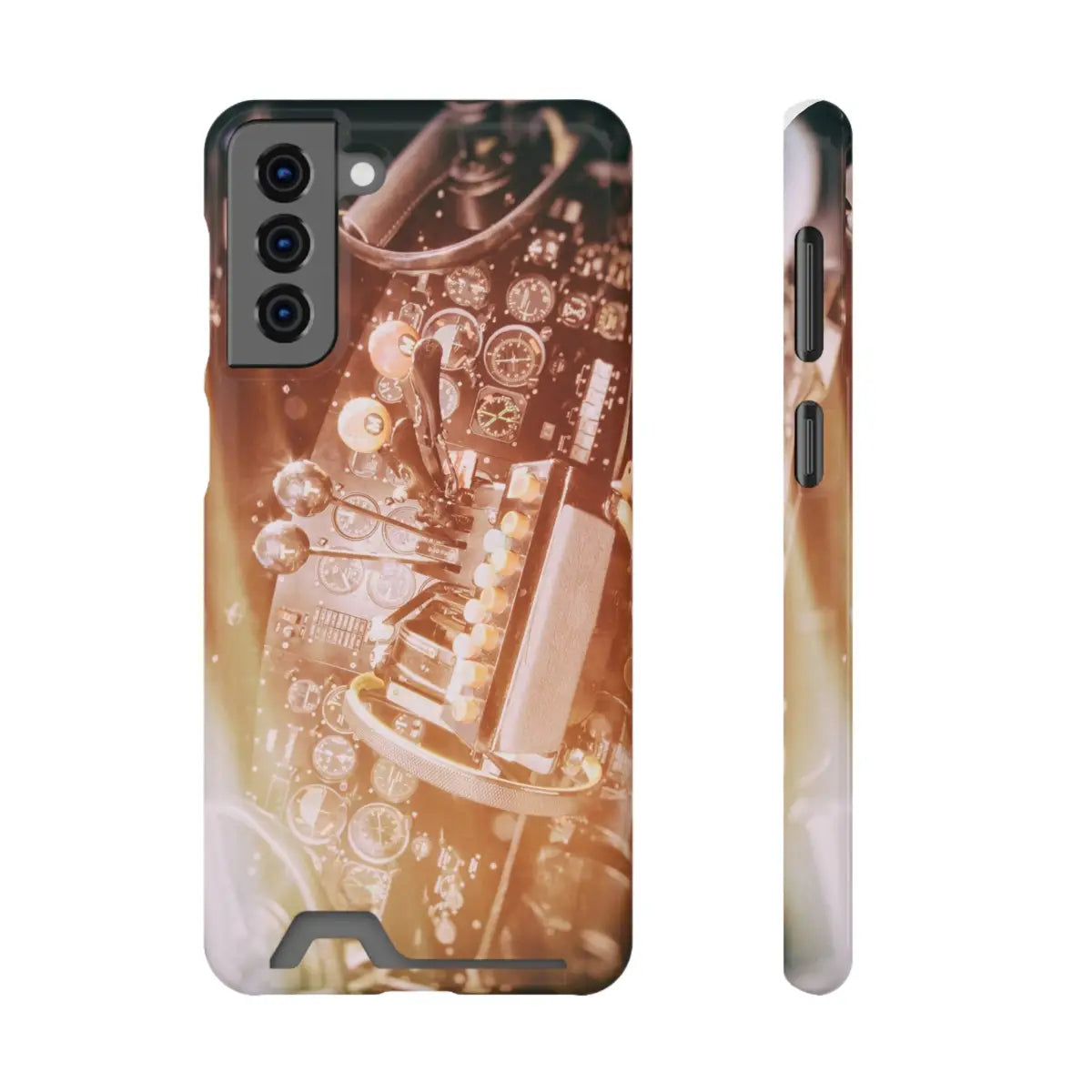 DC-3 Cockpit Phone Case with Card Holder - Retro Aviation Design - Gifts for pilots - apparel