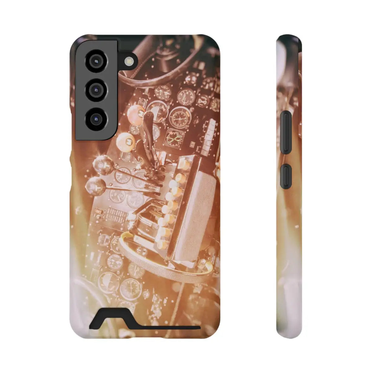 DC-3 Cockpit Phone Case with Card Holder - Retro Aviation Design - Gifts for pilots - apparel