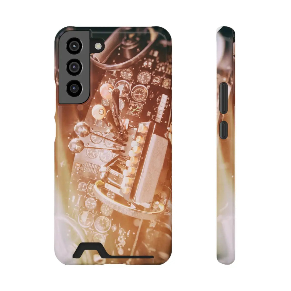DC-3 Cockpit Phone Case with Card Holder - Retro Aviation Design - Gifts for pilots - apparel