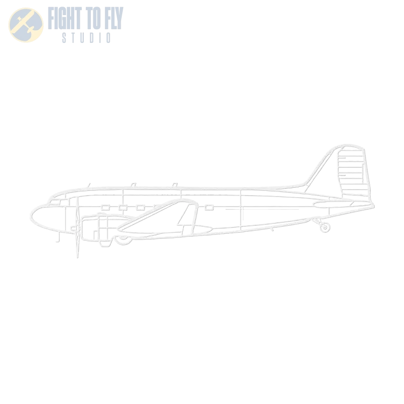 DC-3 Die Cut Metal Wall Art - Sign - Pilot gifts - WWII warbird t-shirt