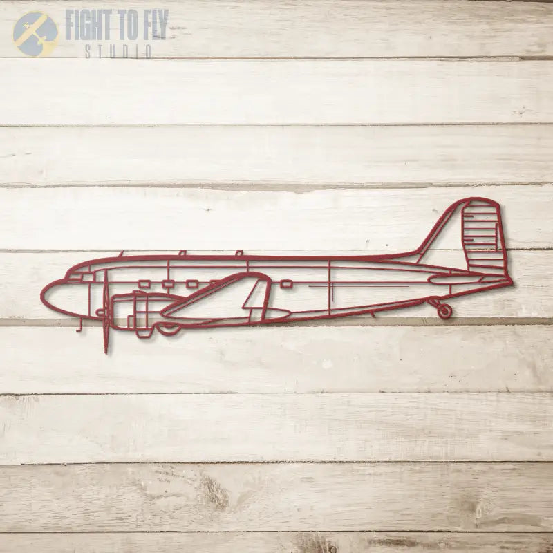DC-3 Die Cut Metal Wall Art - Sign - Pilot gifts - WWII warbird t-shirt