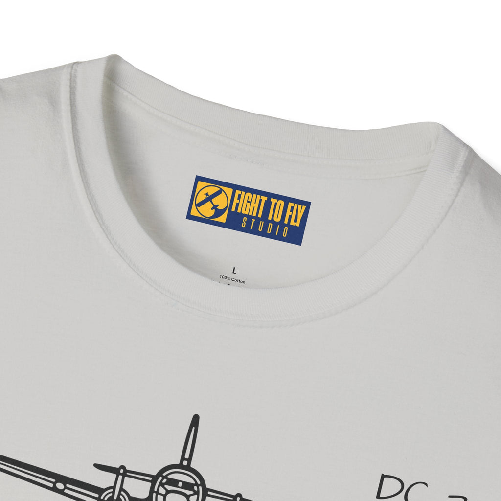 DC-3 Front View T-Shirt – Vintage Transport Aircraft Aviation Tee - Gifts for pilots - apparel