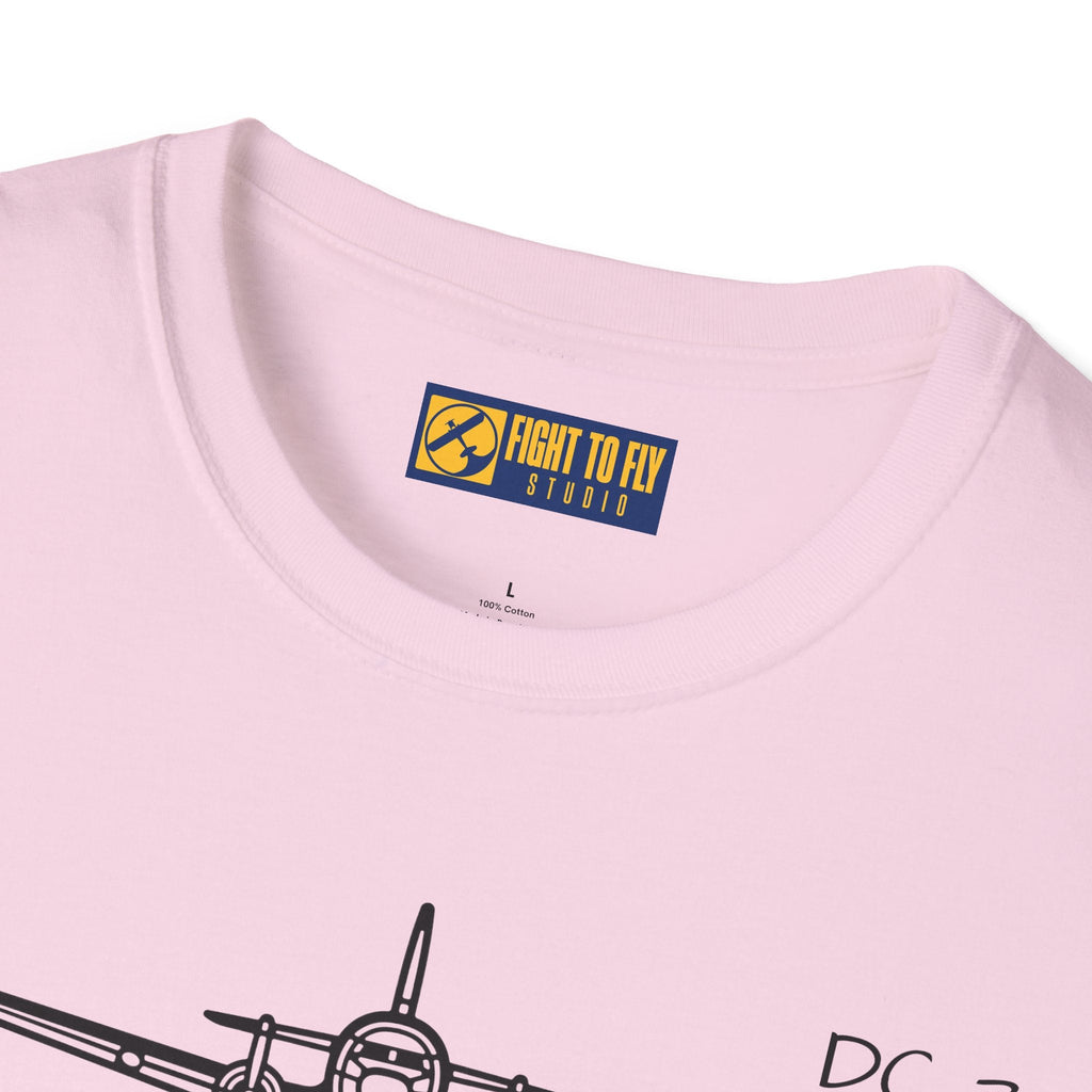 DC-3 Front View T-Shirt – Vintage Transport Aircraft Aviation Tee - Gifts for pilots - apparel