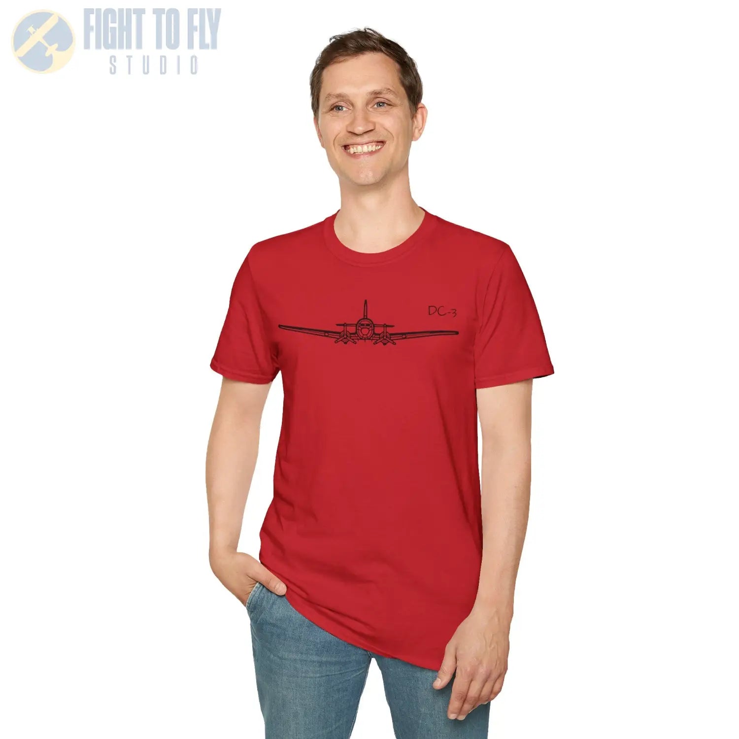DC-3 Front View T-Shirt - Pilot gifts - WWII warbird t-shirt
