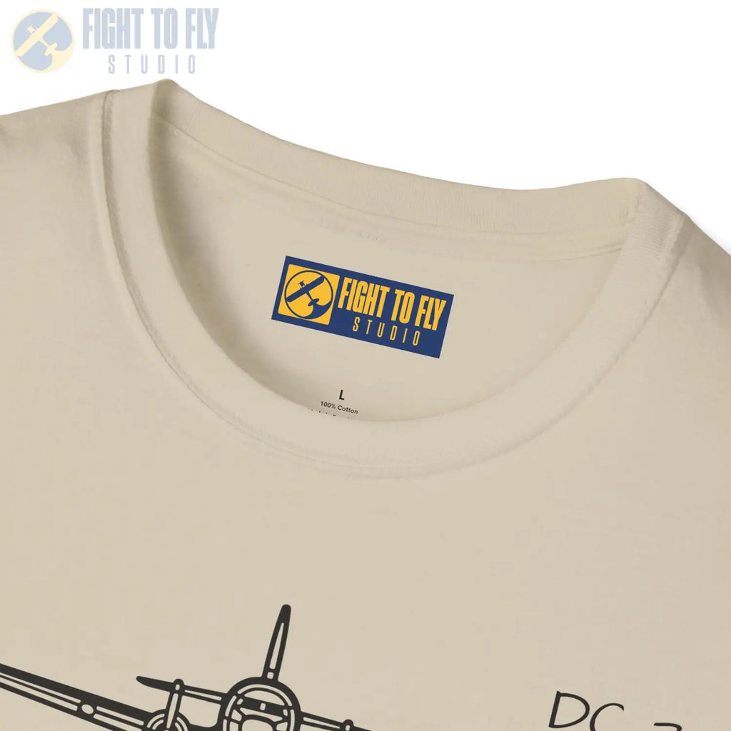 DC-3 Front View T-Shirt - Pilot gifts - WWII warbird t-shirt