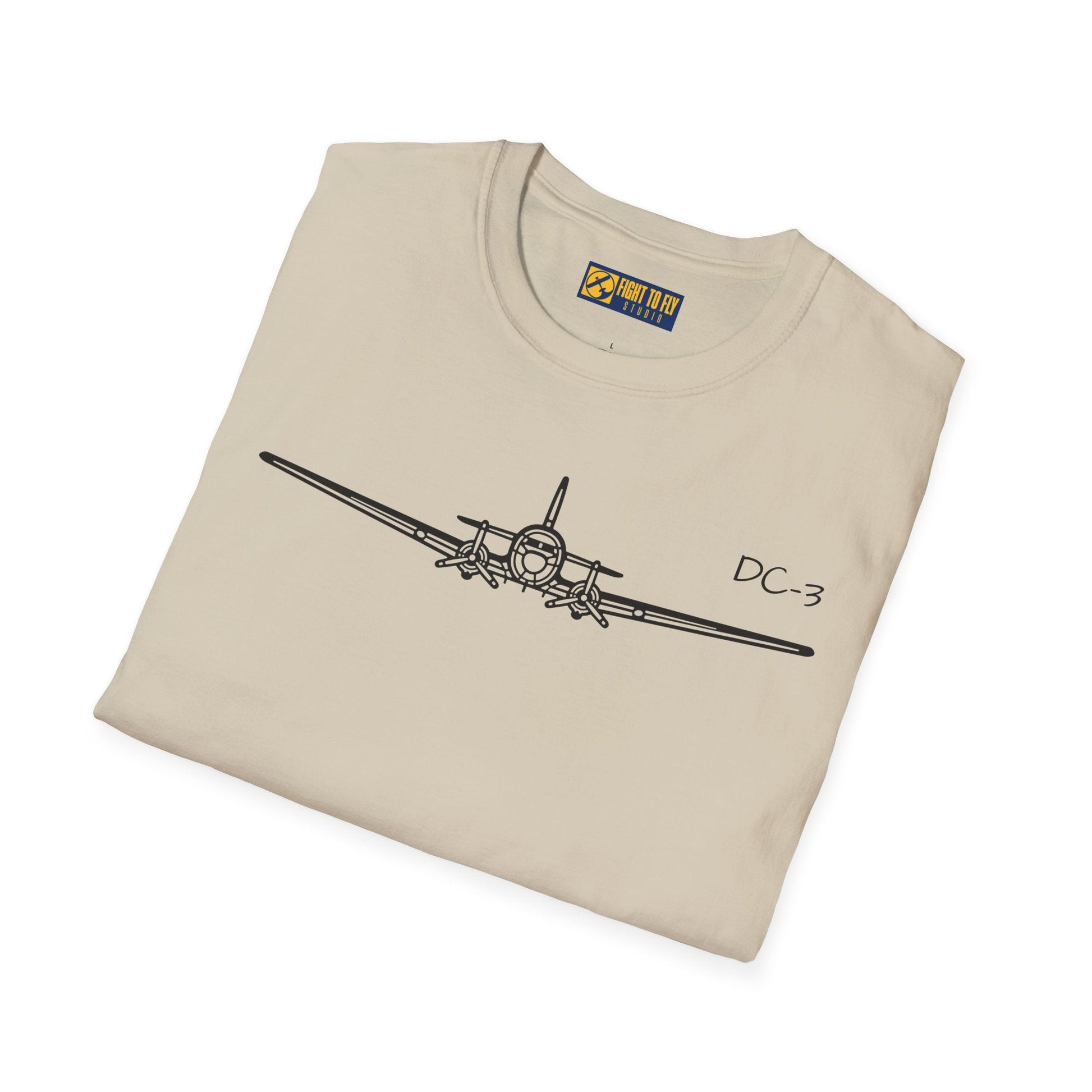 DC-3 Front View T-Shirt – Vintage Transport Aircraft Aviation Tee - Gifts for pilots - apparel