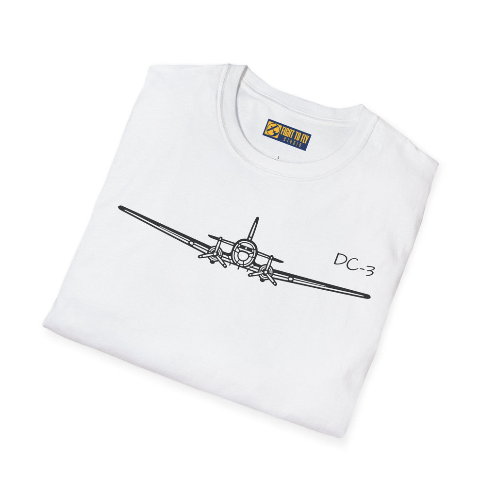 DC-3 Front View T-Shirt – Vintage Transport Aircraft Aviation Tee - Gifts for pilots - apparel