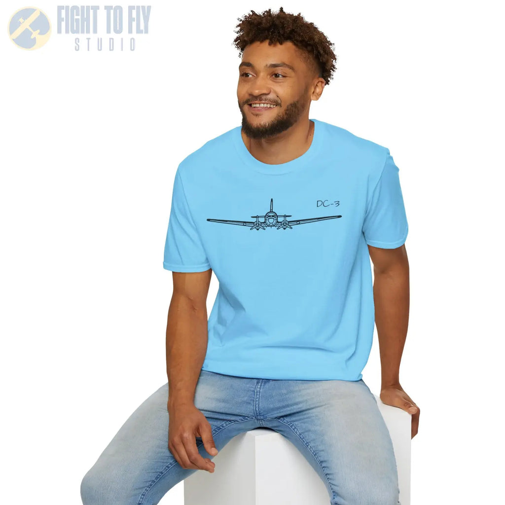 DC-3 Front View T-Shirt - Pilot gifts - WWII warbird t-shirt