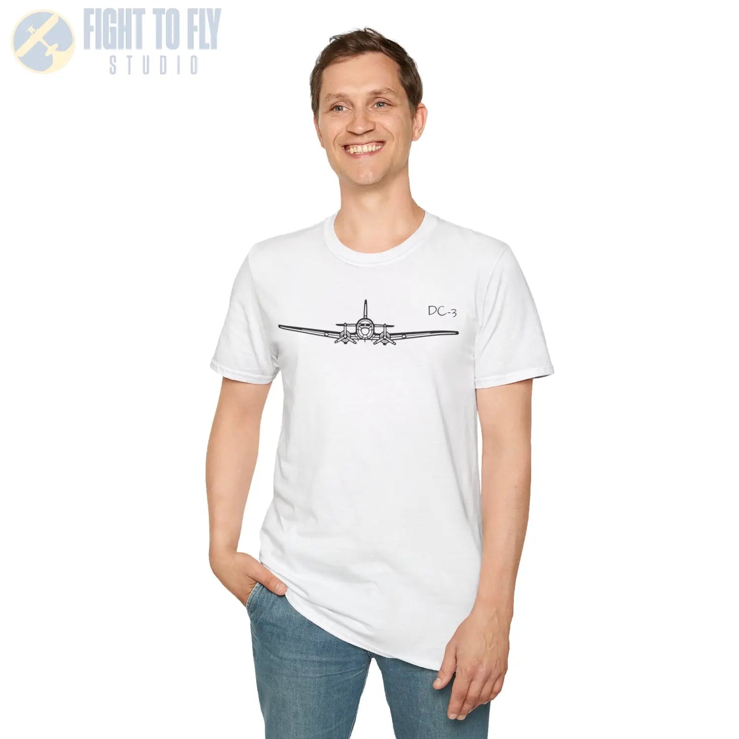 DC-3 Front View T-Shirt - Pilot gifts - WWII warbird t-shirt
