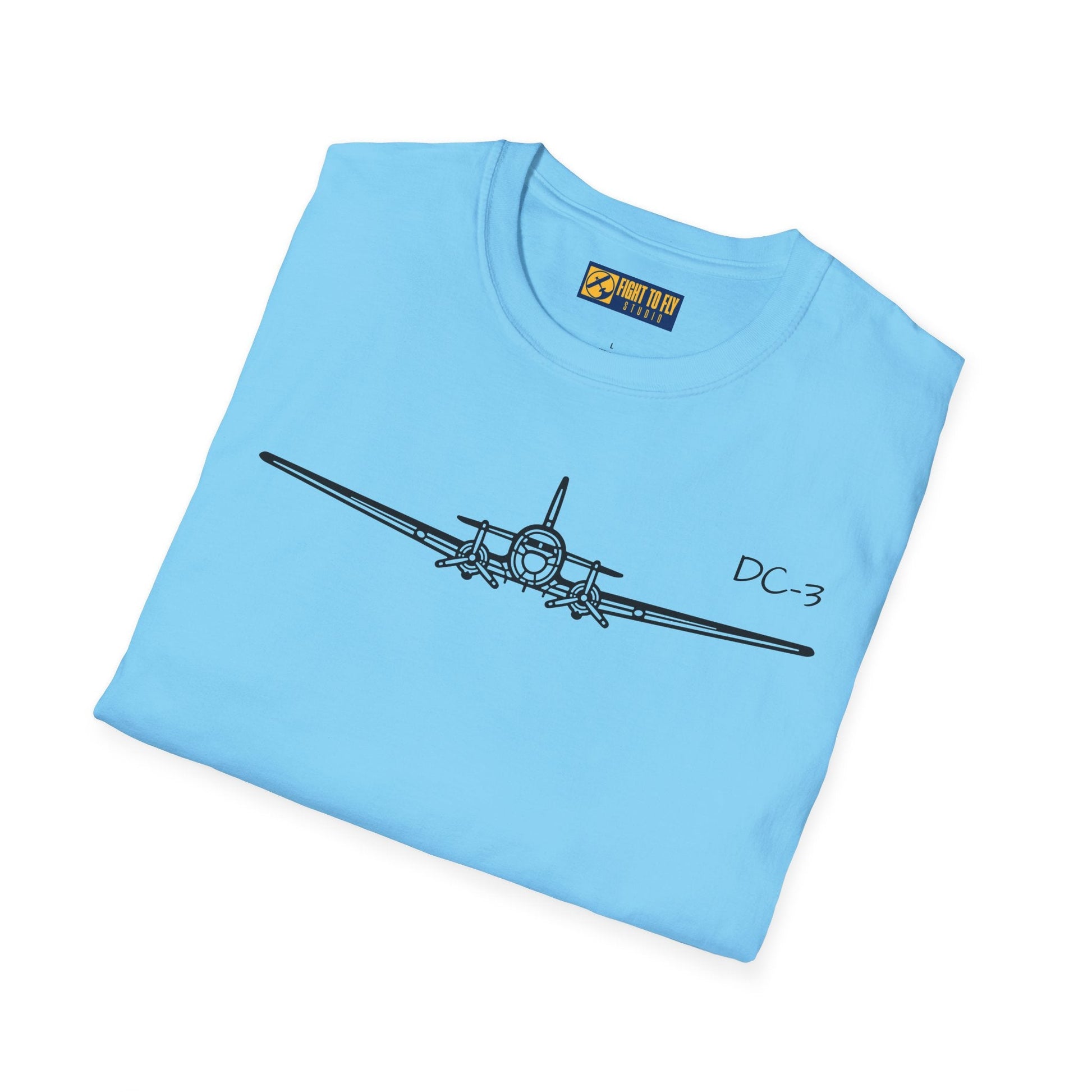 DC-3 Front View T-Shirt – Vintage Transport Aircraft Aviation Tee - Gifts for pilots - apparel