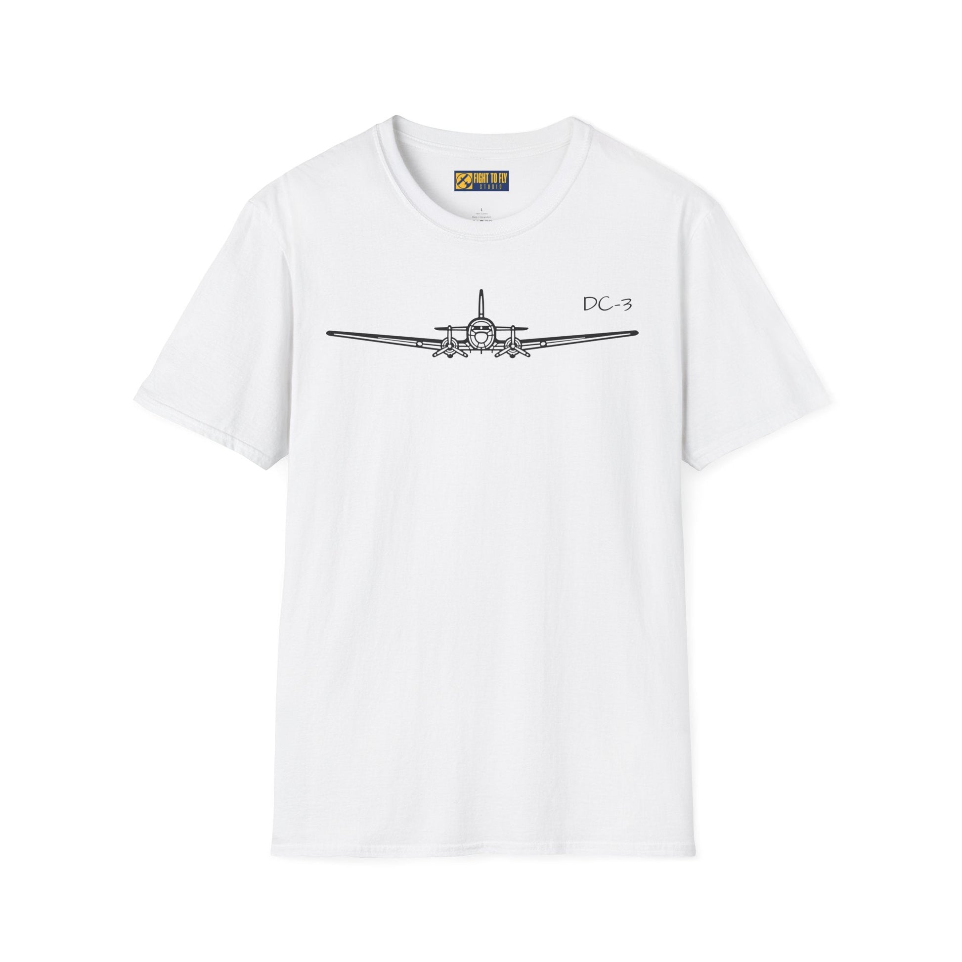 DC-3 Front View T-Shirt – Vintage Transport Aircraft Aviation Tee - Gifts for pilots - apparel