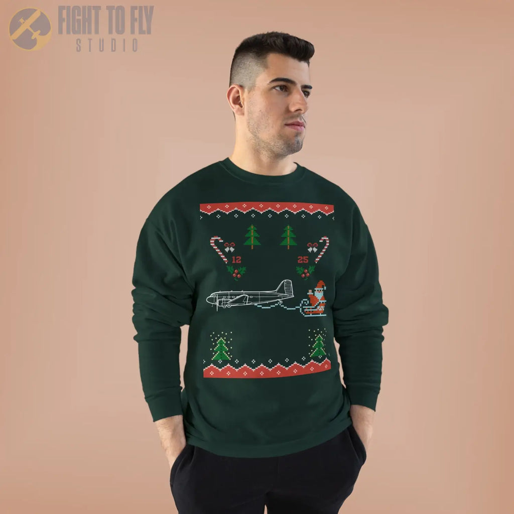 DC-3 “Holiday Airliner Express” Sweatshirt - Pilot gifts - WWII warbird t-shirt