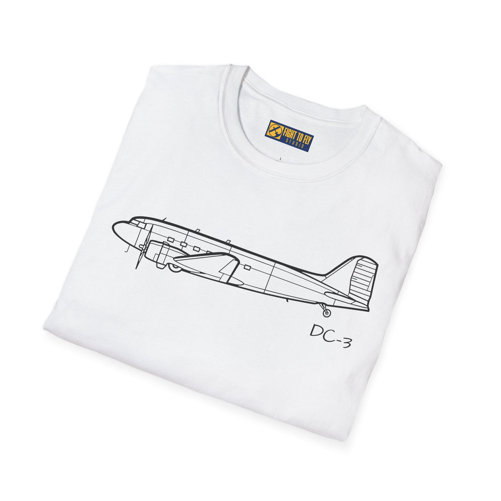 DC-3 Side View T-Shirt – Douglas Classic Airliner Aviation Tee - Gifts for pilots - apparel