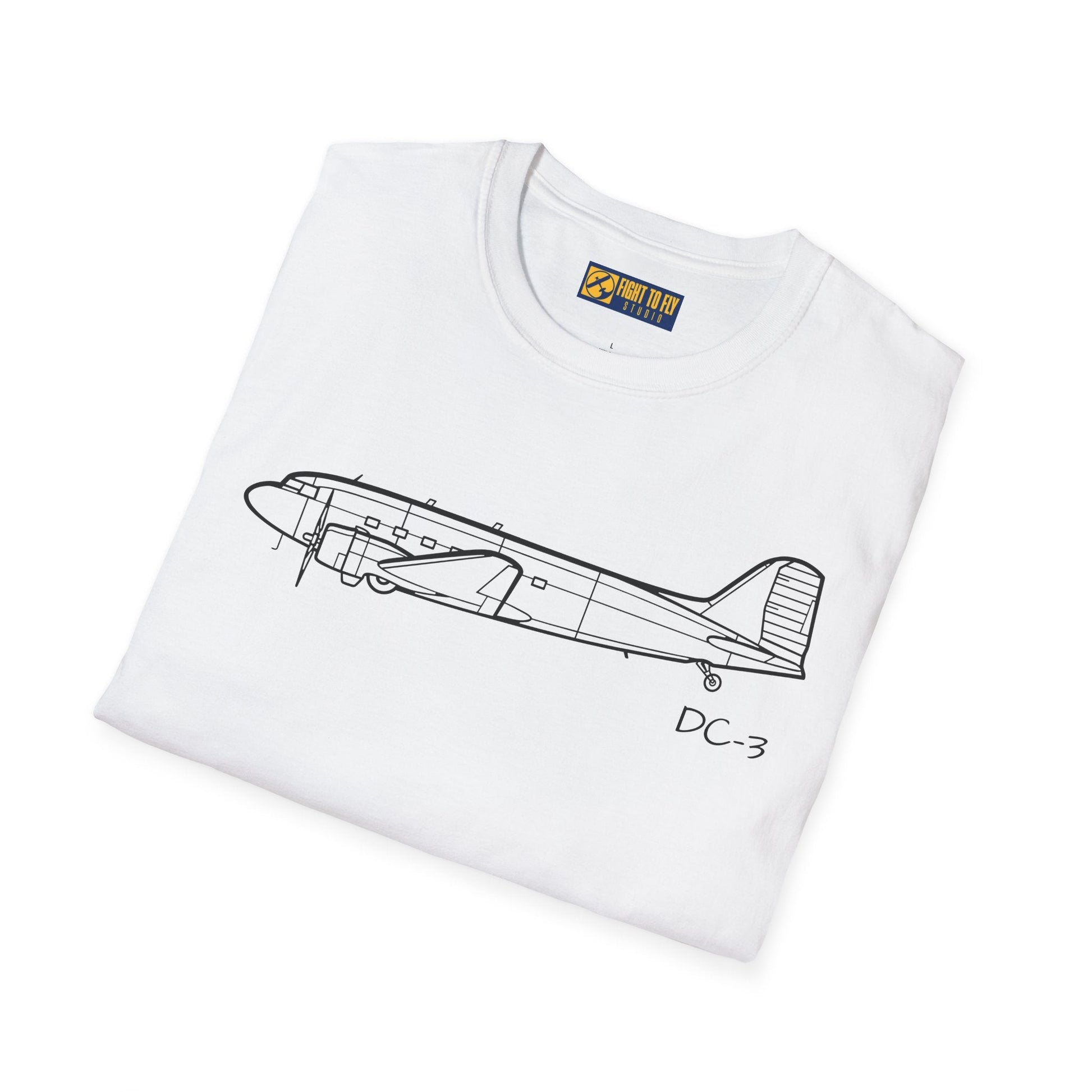 DC-3 Side View T-Shirt – Douglas Classic Airliner Aviation Tee - Gifts for pilots - apparel