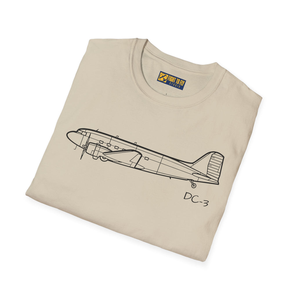 DC-3 Side View T-Shirt – Douglas Classic Airliner Aviation Tee - Gifts for pilots - apparel