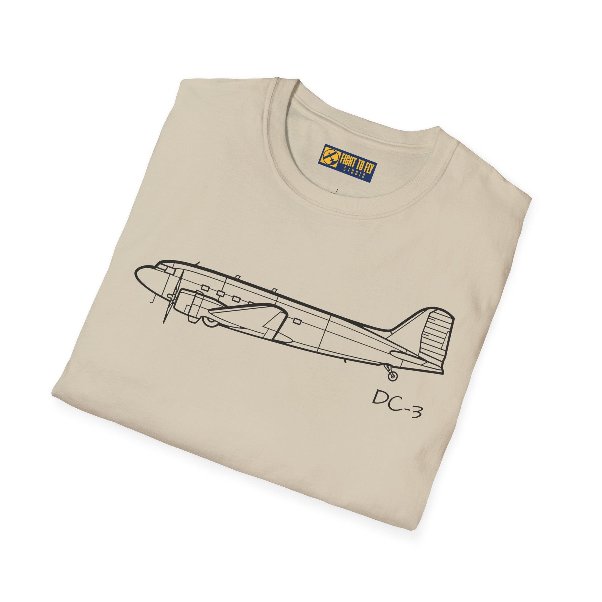 DC-3 Side View T-Shirt – Douglas Classic Airliner Aviation Tee - Gifts for pilots - apparel