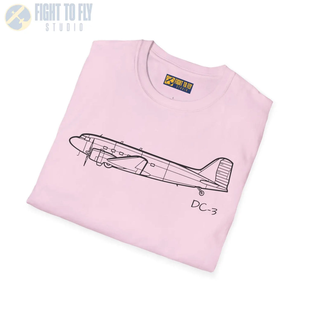 DC-3 Side View T-Shirt - Pilot gifts - WWII warbird t-shirt