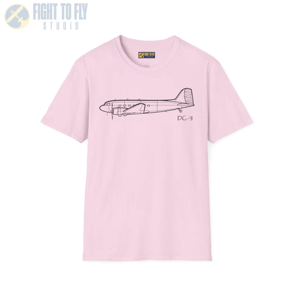 DC-3 Side View T-Shirt - Pilot gifts - WWII warbird t-shirt