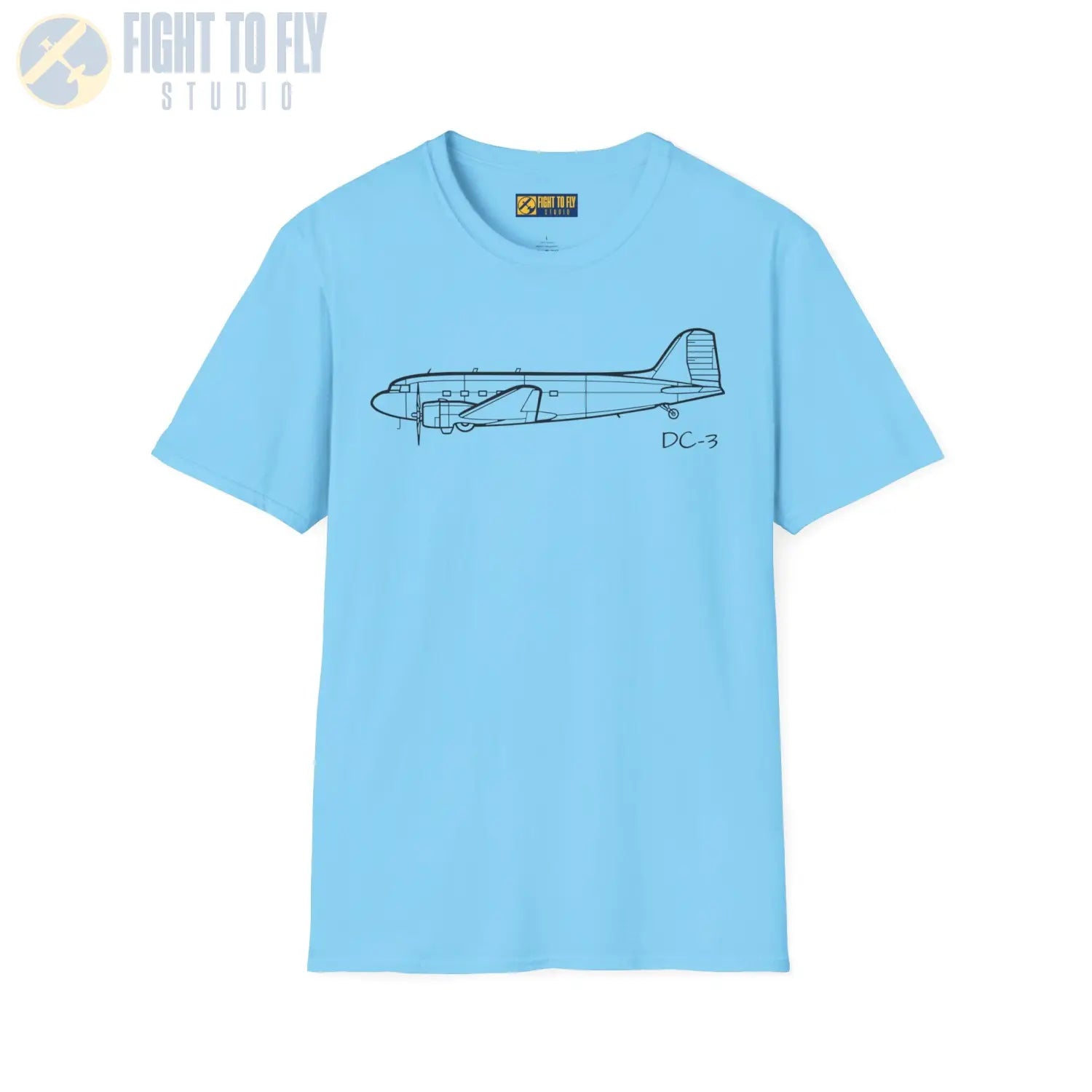DC-3 Side View T-Shirt - Pilot gifts - WWII warbird t-shirt