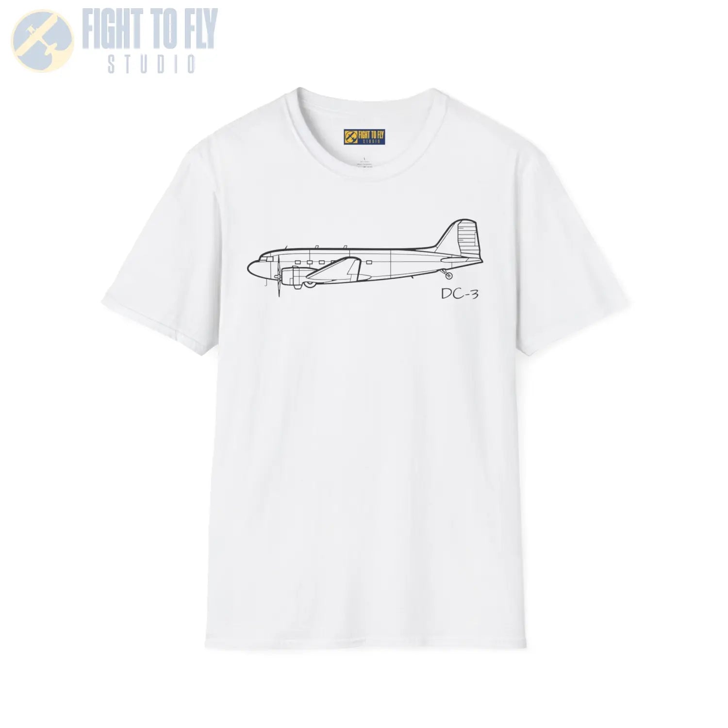 DC-3 Side View T-Shirt - Pilot gifts - WWII warbird t-shirt