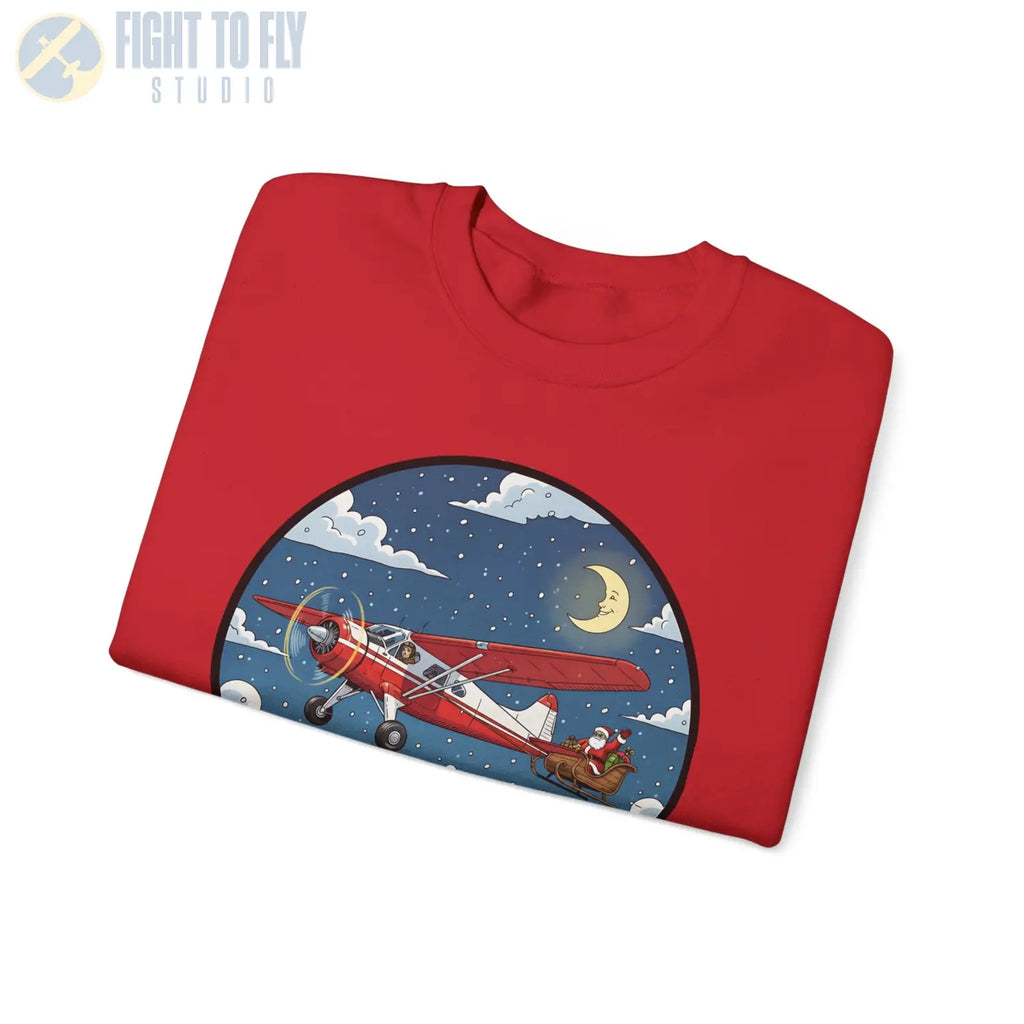 De Havilland Beaver Pulling Santa’s Sleigh – Holiday Sweater - Sweatshirt - Pilot gifts - WWII warbird t-shirt
