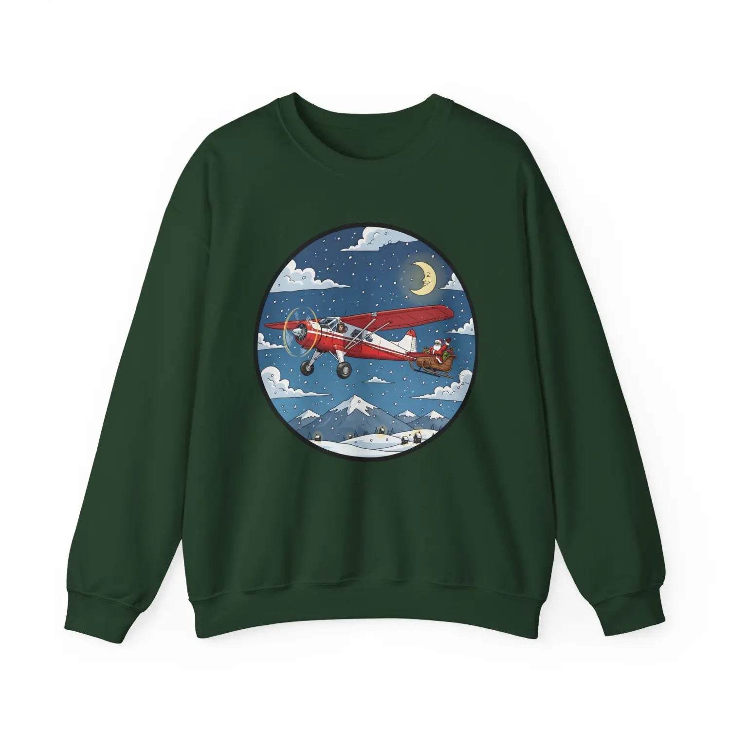 De Havilland Beaver Pulling Santa’s Sleigh – Holiday Sweater - Sweatshirt - Pilot gifts - WWII warbird t-shirt