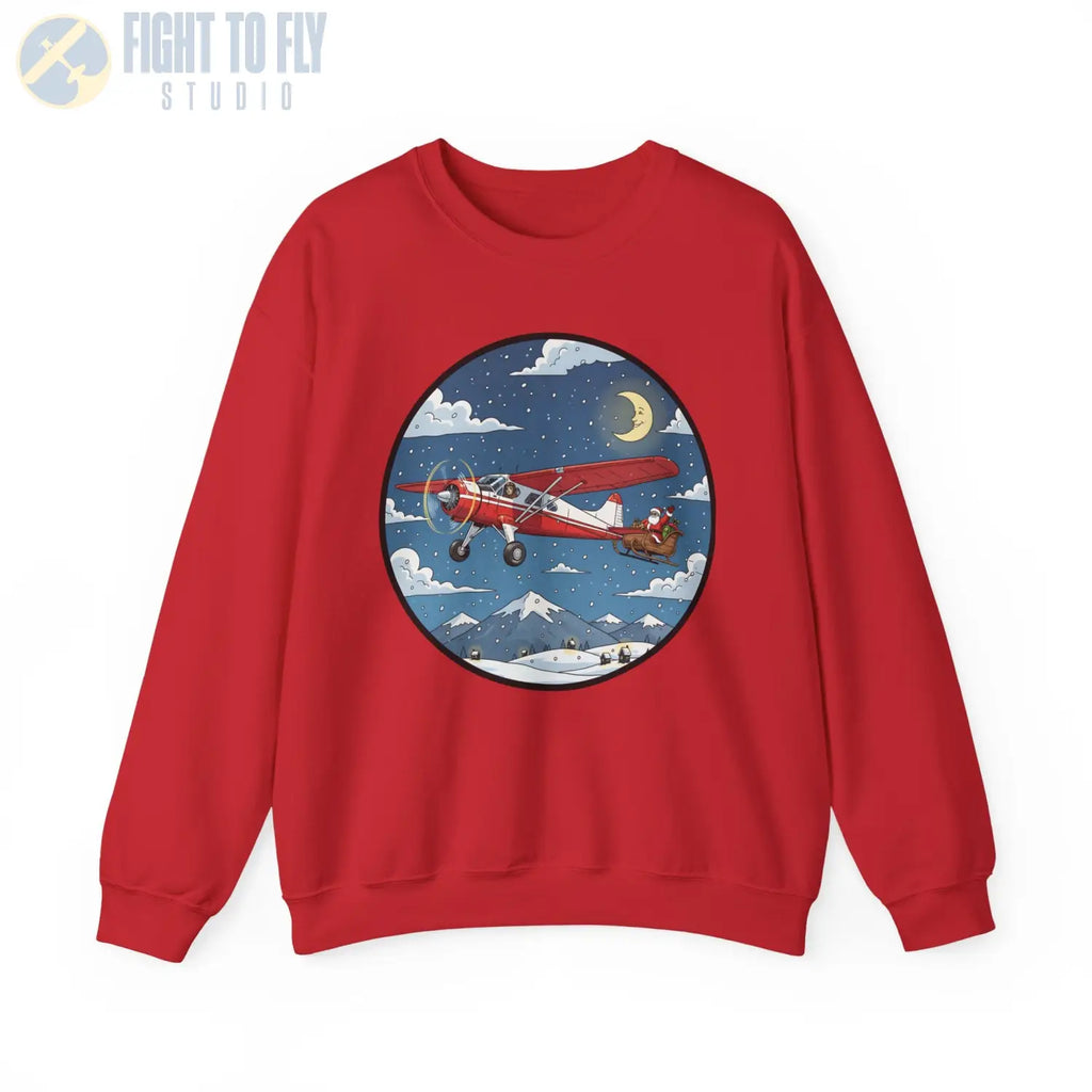 De Havilland Beaver Pulling Santa’s Sleigh – Holiday Sweater - Sweatshirt - Pilot gifts - WWII warbird t-shirt