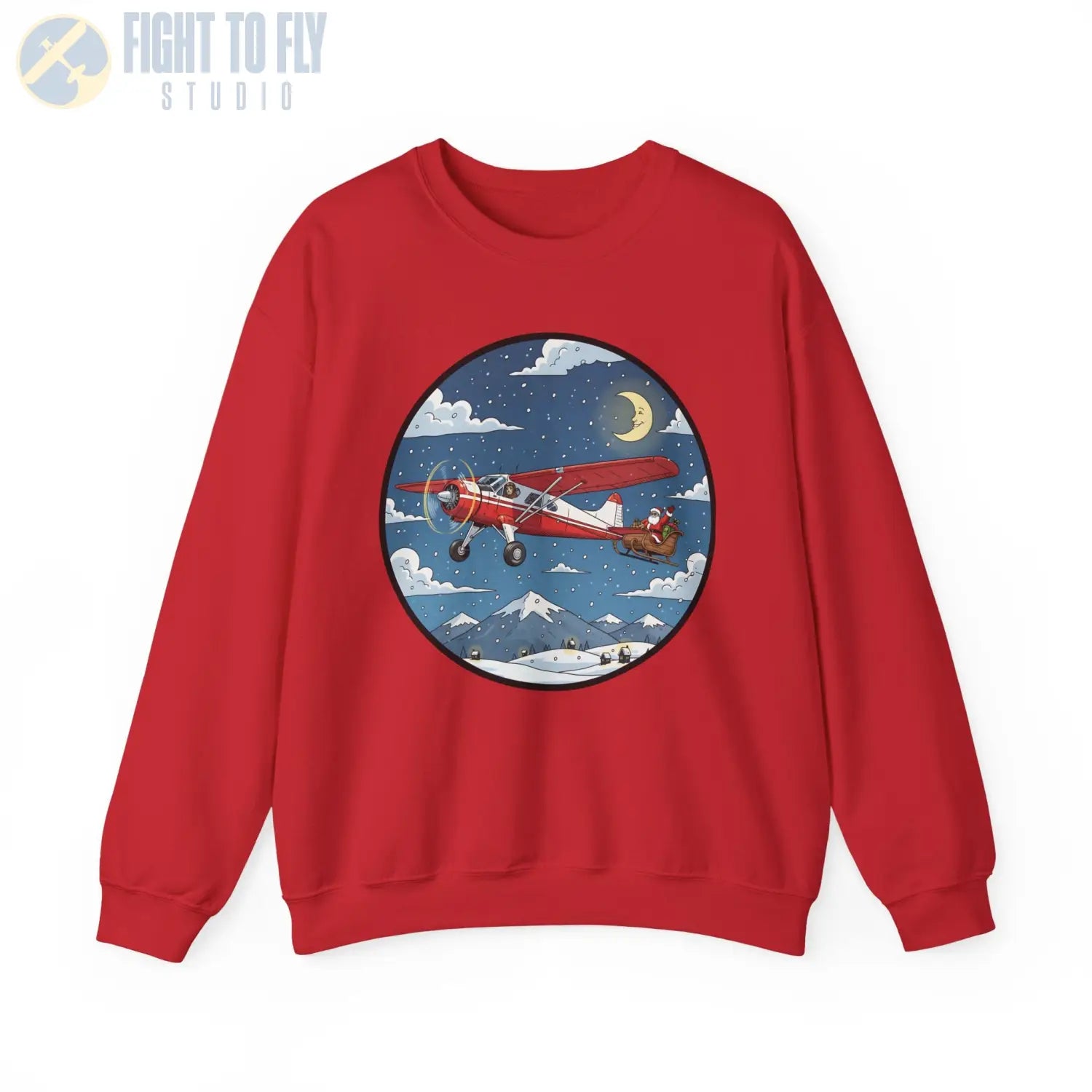 De Havilland Beaver Pulling Santa’s Sleigh – Holiday Sweater - Sweatshirt - Pilot gifts - WWII warbird t-shirt
