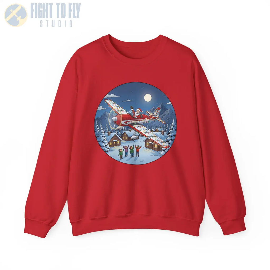 De Havilland Chipmunk with Santa at the Controls – Holiday Sweater - Sweatshirt - Pilot gifts - WWII warbird t-shirt