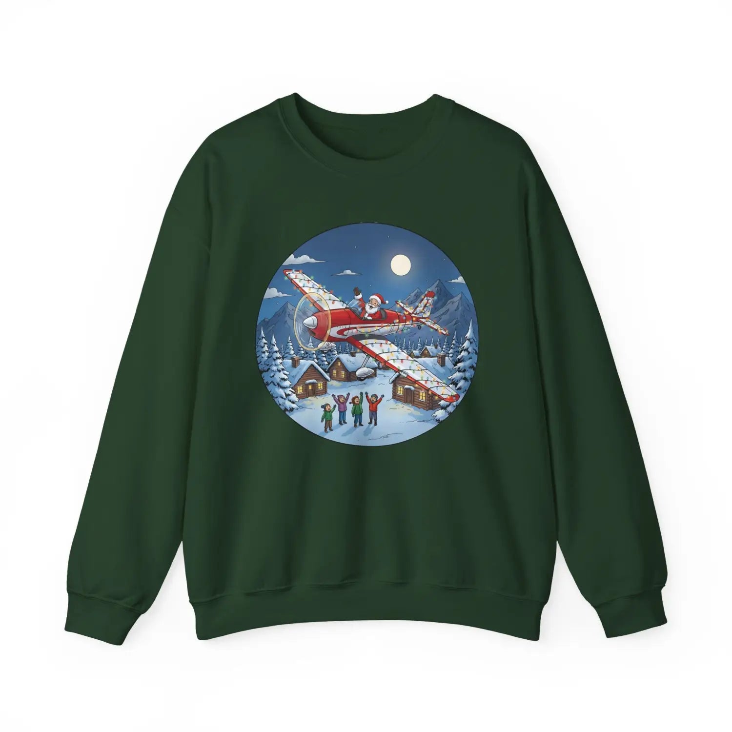 De Havilland Chipmunk with Santa at the Controls – Holiday Sweater - Sweatshirt - Pilot gifts - WWII warbird t-shirt