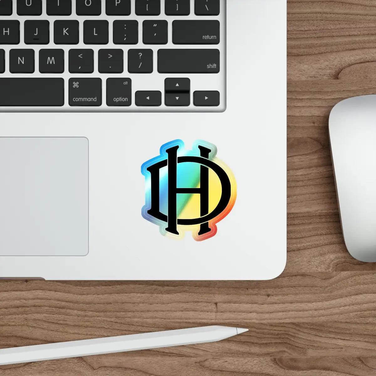 De Havilland Monogram Logo - Holographic Die-cut Stickers - Paper products - Pilot gifts - WWII warbird t-shirt