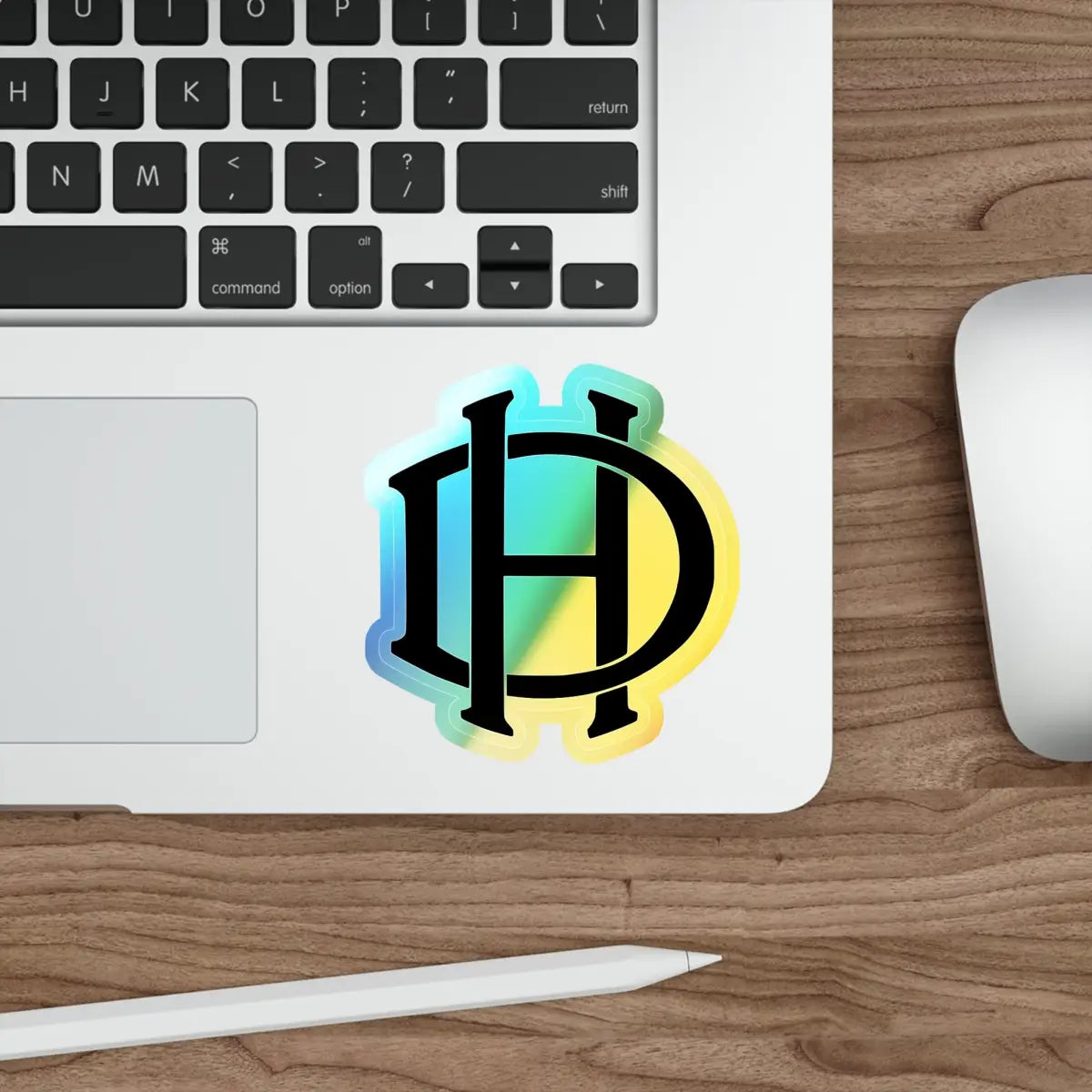 De Havilland Monogram Logo - Holographic Die-cut Stickers - Paper products - Pilot gifts - WWII warbird t-shirt
