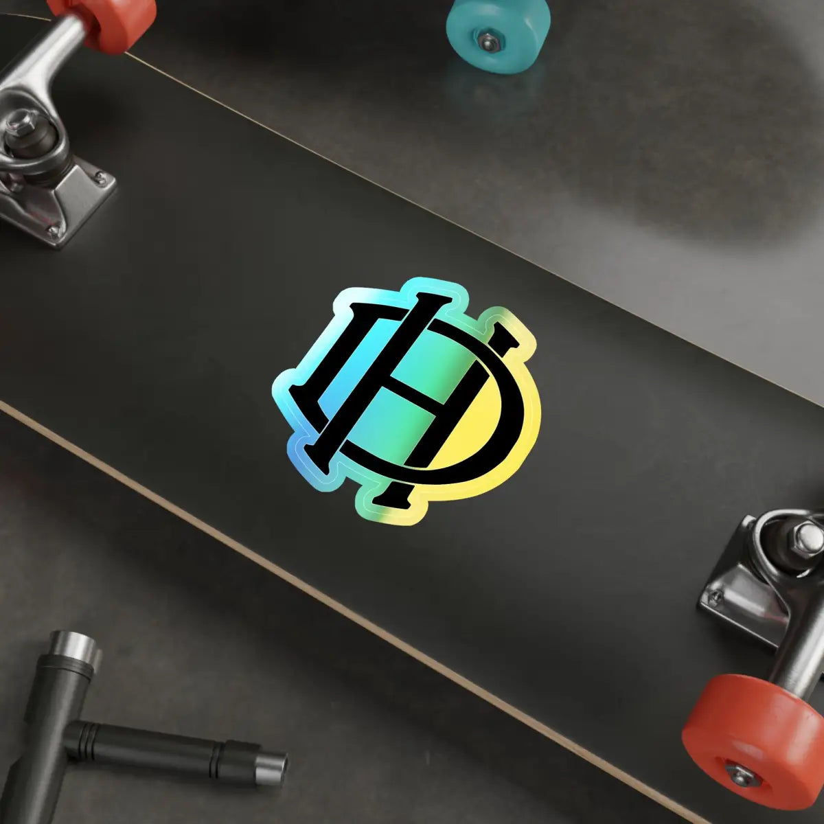 De Havilland Monogram Logo - Holographic Die-cut Stickers - Paper products - Pilot gifts - WWII warbird t-shirt