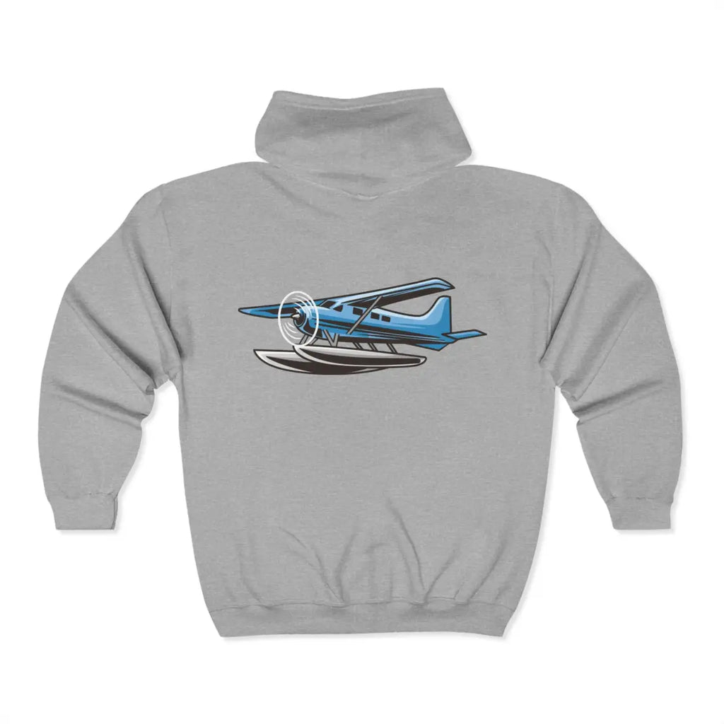 DeHavilland Beaver Floats Full Zip Hoodie - Gifts for pilots - Aviation apparel