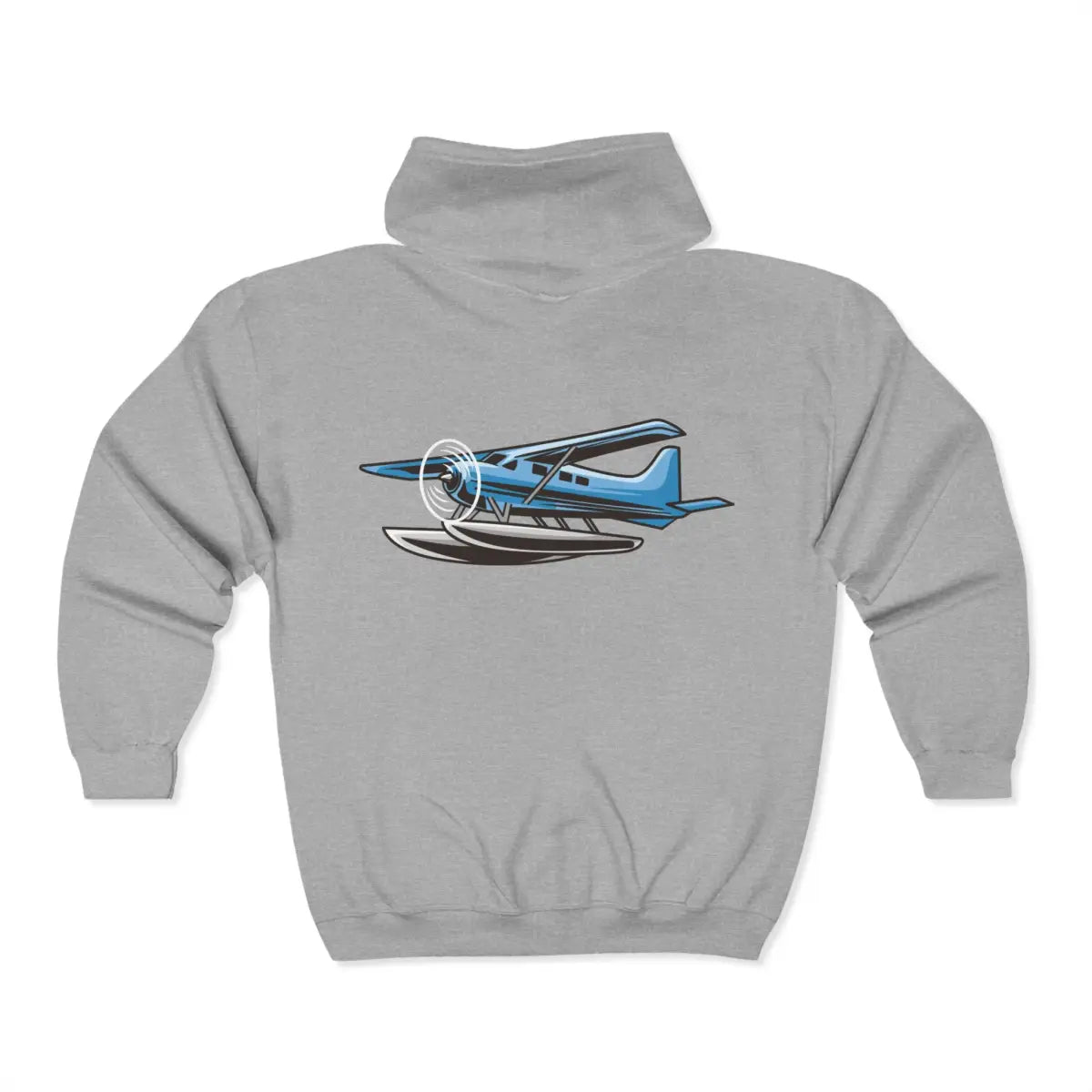 DeHavilland Beaver Floats Full Zip Hoodie - Gifts for pilots - Aviation apparel