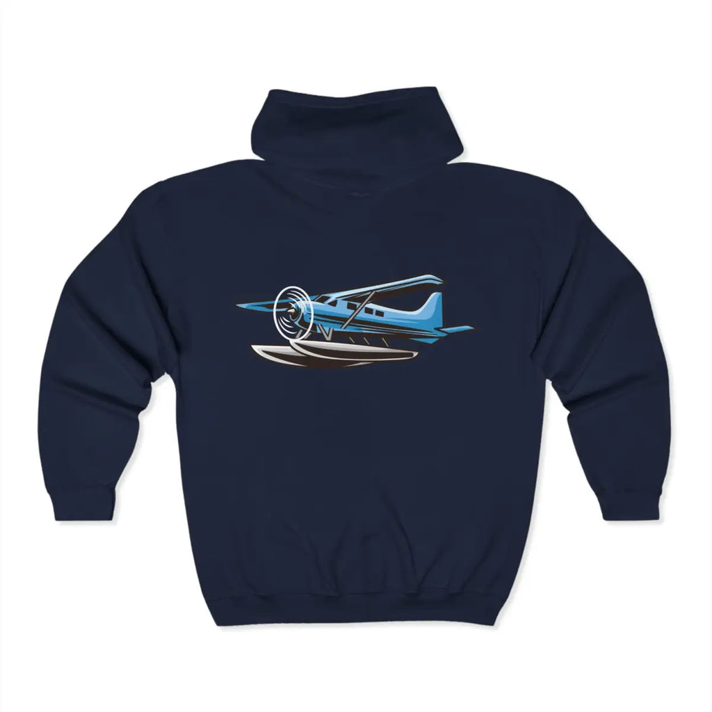 DeHavilland Beaver Floats Full Zip Hoodie - Gifts for pilots - Aviation apparel