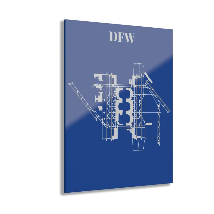 DFW - Dallas/Fort Worth International Acrylic Print - Home Decor - Pilot gifts - WWII warbird t-shirt
