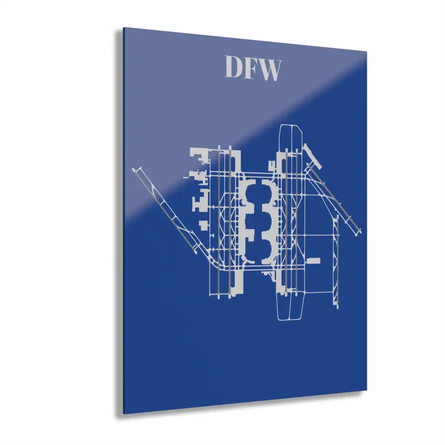 DFW - Dallas/Fort Worth International Acrylic Print - Home Decor - Pilot gifts - WWII warbird t-shirt