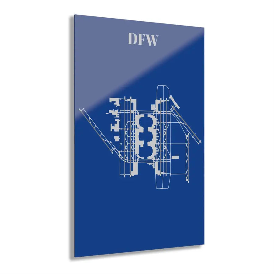 DFW - Dallas/Fort Worth International Acrylic Print - Home Decor - Pilot gifts - WWII warbird t-shirt