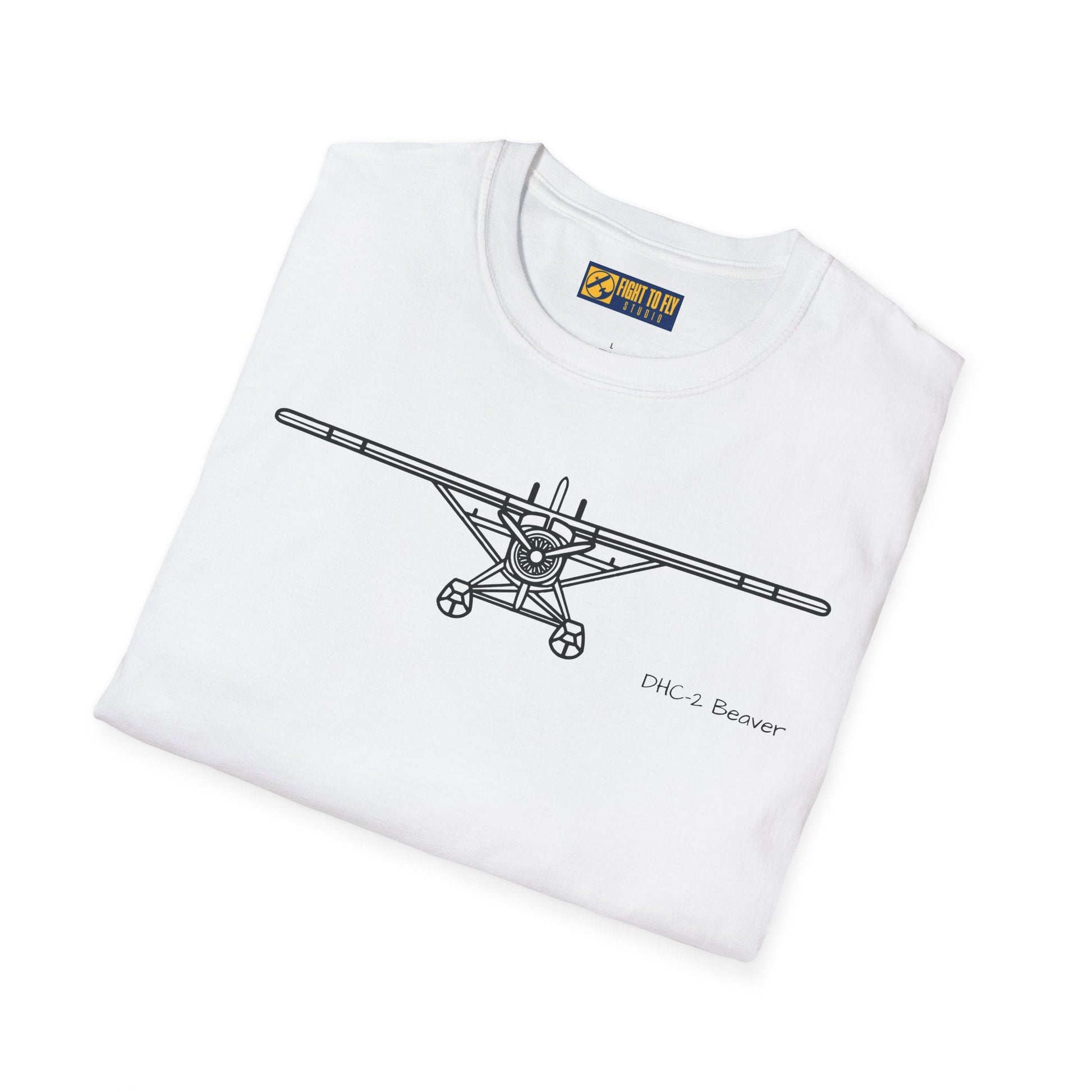 DHC-2 Beaver on Floats Front View T-Shirt – Bush Plane Floatplane Tee - Pilot gifts - WWII warbird t-shirt