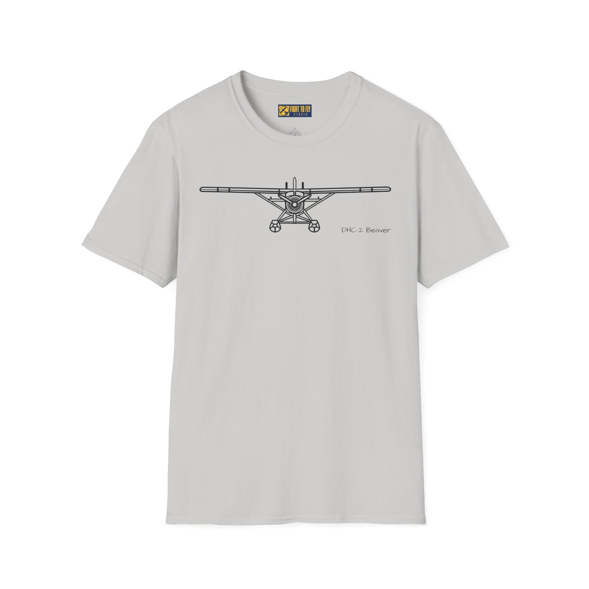 DHC-2 Beaver on Floats Front View T-Shirt – Bush Plane Floatplane Tee - Pilot gifts - WWII warbird t-shirt