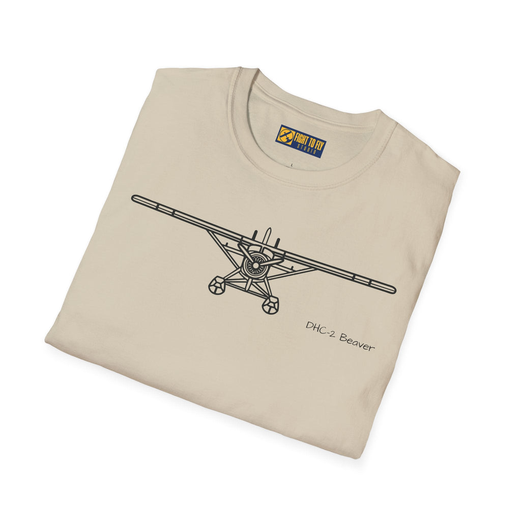 DHC-2 Beaver on Floats Front View T-Shirt – Bush Plane Floatplane Tee - Pilot gifts - WWII warbird t-shirt