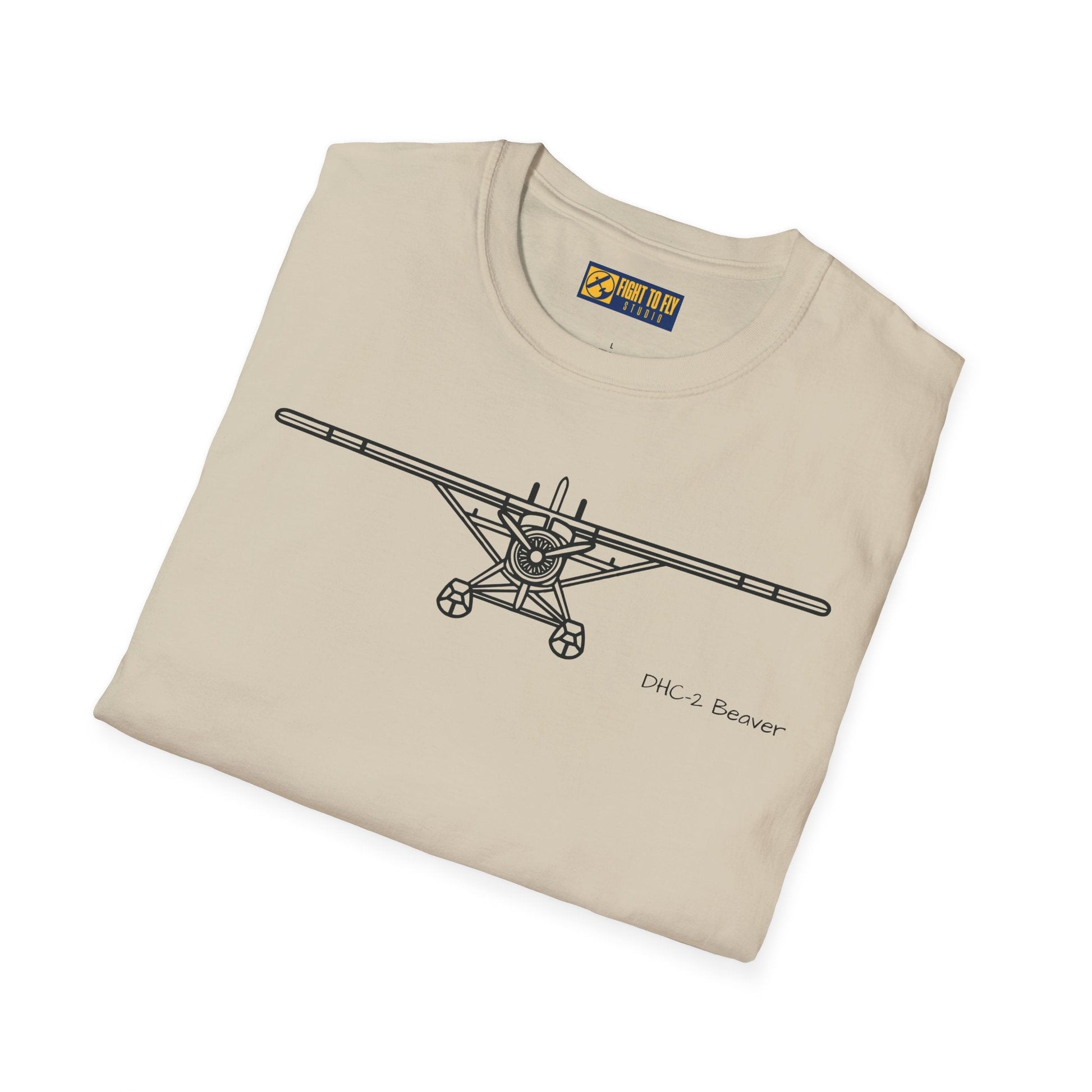 DHC-2 Beaver on Floats Front View T-Shirt – Bush Plane Floatplane Tee - Pilot gifts - WWII warbird t-shirt