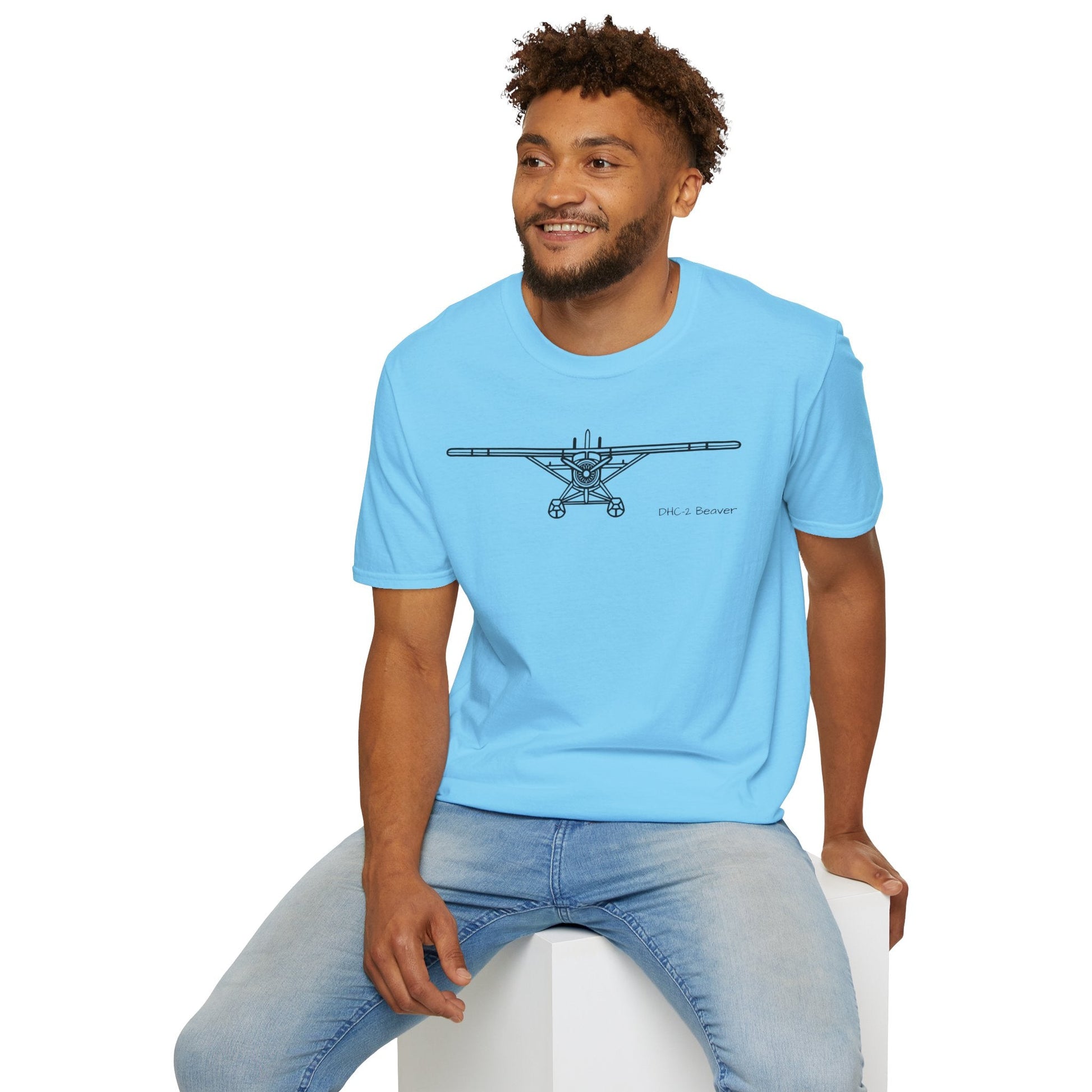 DHC-2 Beaver on Floats Front View T-Shirt – Bush Plane Floatplane Tee - Pilot gifts - WWII warbird t-shirt